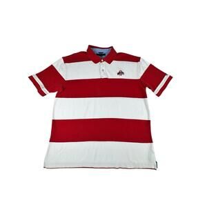 Tommy Hilfiger Ohio State Buckeyes Cotton Polo Shirt Red White Block Colored XXL